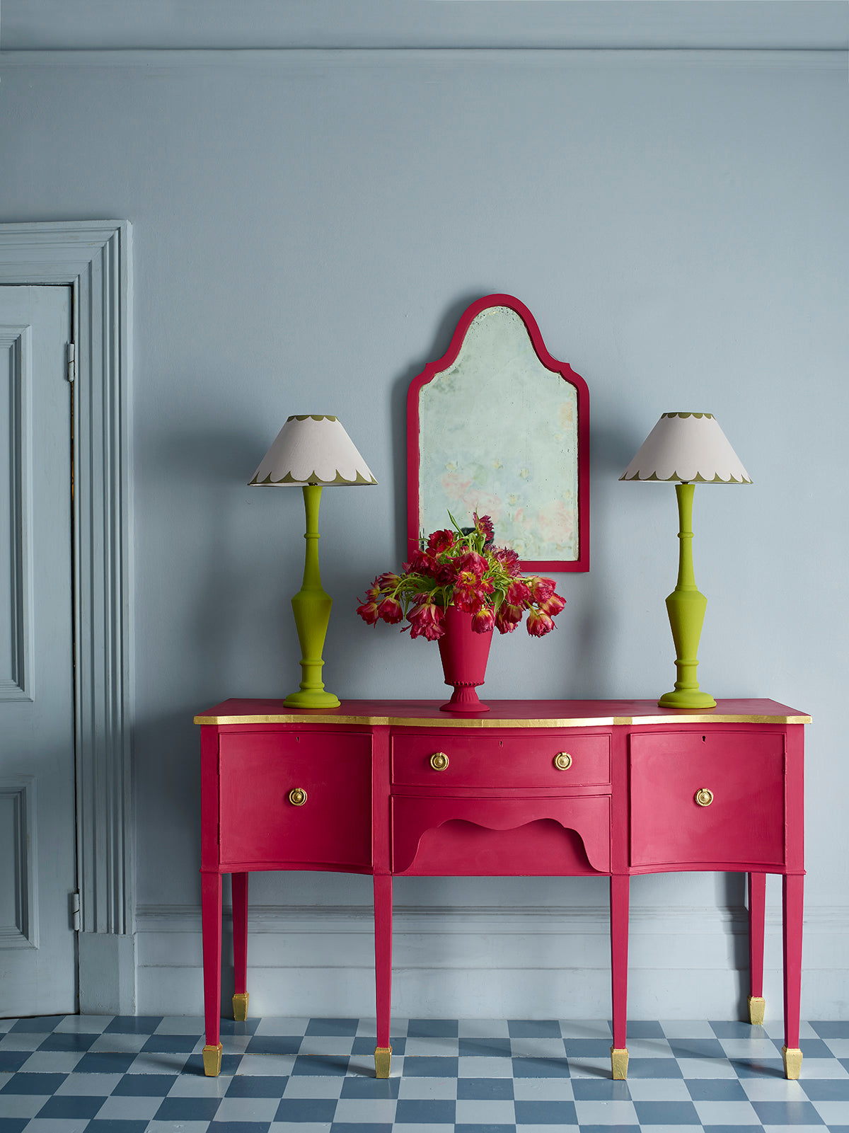 Capri pink chalk paint painted furniture annie sloan dressing table chair Robinsnestvintage sydney buy online